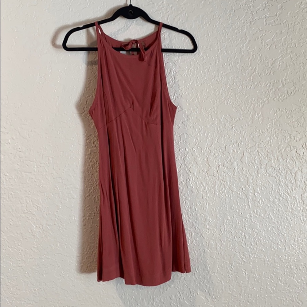 Dusty rose open back dress